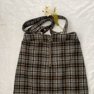 Forever 21 Plaid Suspender Skirt
